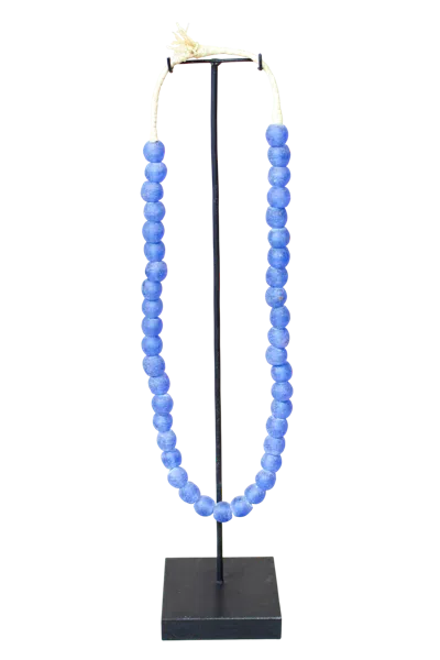 Botanical Boys Women's Ghana Glass Beads Necklace, Blue - Eighty Five Seventeen In Brown