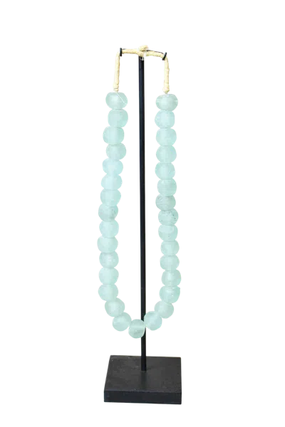 Botanical Boys Women's Ghana Glass Beads Necklace Light Blue - Eight Five Twelfth