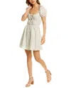 Botanik Studio Tie Front A-line Dress In Neutral