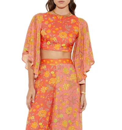 Boteh Alvita Backless Bodice Top In Melon In Multi