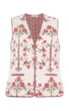 Boteh Ceres Quilted Cotton-silk Vest In Red