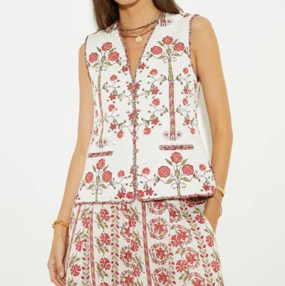 Boteh Ceres Quilted Vest In Gardenia In White
