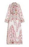 Boteh Dahlia Cotton-voile Wide-sleeve Maxi Dress In White