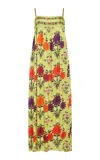 Boteh Eden Printed Twill Maxi Dress In Green