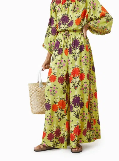 Boteh Eden Wide Leg Pant In Multi-color In Green