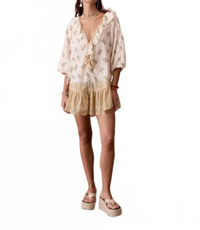 Boteh Jardin Frill La Ponche Dress In Crème In Multi