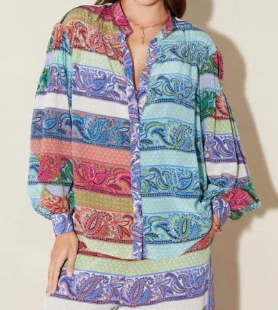Boteh Marseille Silk Smock Shirt In Multi