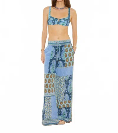 Boteh Onda Silk Wide Leg Pant In Blues