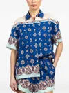 Boteh Patterned Shirt In Blue