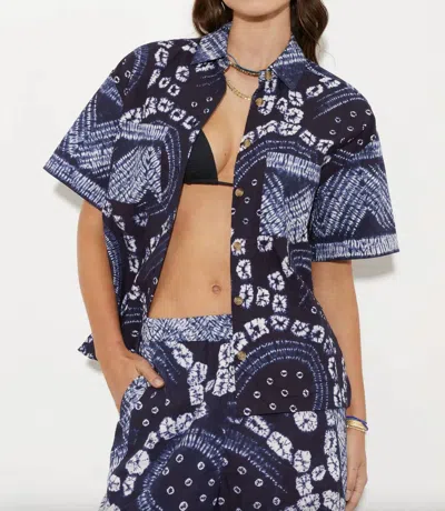 Boteh Vea Shibori Boy Shirt In Indigo In Blue