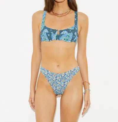 Boteh Women's Onda Allez Underwire And Onda Dalian Pant Set In Blues Patchwork