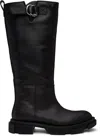 Both Black Gao Pierced Knee Boots In Black