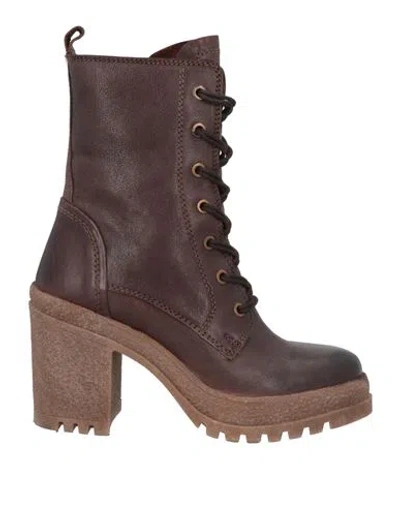 Bothega 41 Woman Ankle Boots Dark Brown Size 9 Soft Leather
