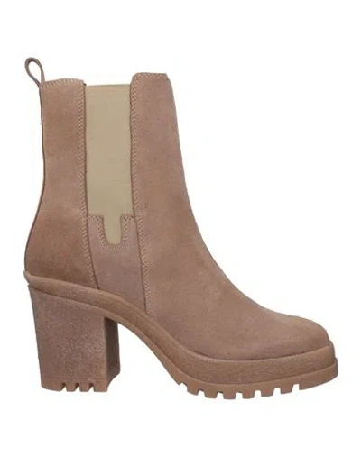 Bothega 41 Woman Ankle Boots Taupe Size 10 Leather