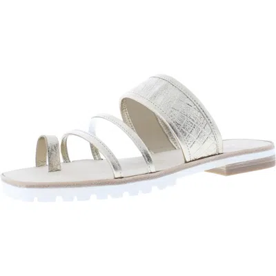 Botkier Maje Womens Slip-on Leather Slide Sandals In Gold