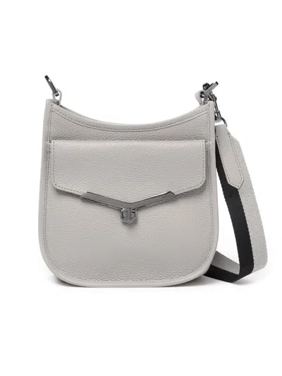 Botkier Valentina Small Leather Hobo Bag In Silvergrey