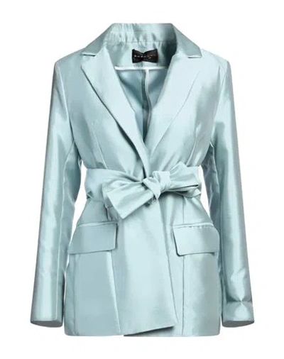 Botondi Couture Woman Blazer Sky Blue Size 10 Polyester, Silk