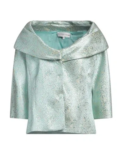 Botondi Couture Woman Jacket Light Green Size 10 Viscose, Acetate, Metallic Polyester