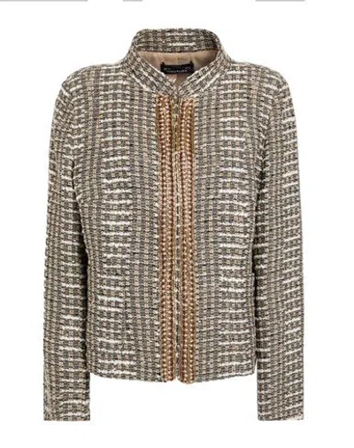 Botondi Couture Woman Jacket Taupe Size 12 Acetate, Polyester, Elastane In Gray
