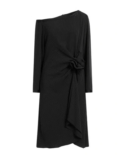 Botondi Couture Woman Midi Dress Black Size 12 Acrylic, Polyester, Elastane