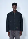 Bott Leather Collar Work Jacket In Navy