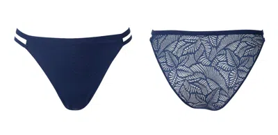 Bott Lingerie Women's High-waist Lace Brief La First  - Blue Night