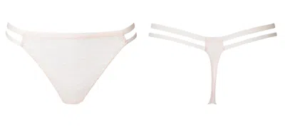 Bott Lingerie Women's Lace Thong La First - White Rosé