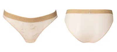 Bott Lingerie Women's Neutrals Crush Lace Brief – Beige Champagne In White