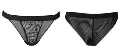 Bott Lingerie Women's Seamless Back Lace Brief La Teuf - Black Shadow