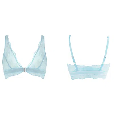 Bott Lingerie Women's Wireless Lace Bralette Le Blossom – Blue Ice In Multi