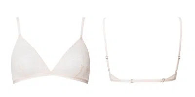 Bott Lingerie Women's Wireless Lace Triangle Bra La First - White Rosé