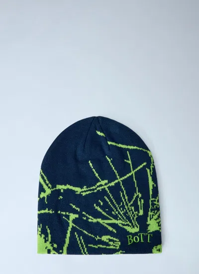 Bott Shattered Skull Beanie Hat In Blue