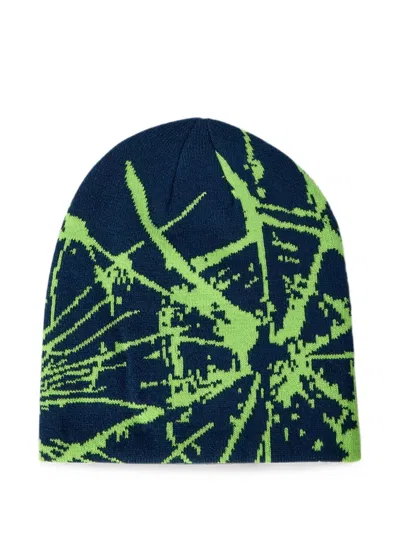 Bott Shattered Skull Beanie Hat In Blue