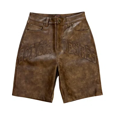 Pre-owned Bottega Desires Leather Shorts 'brown' | Men's Size 30