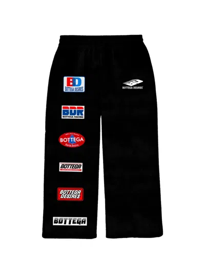 Bottega Desires Logo-patch Sweatpants In Black