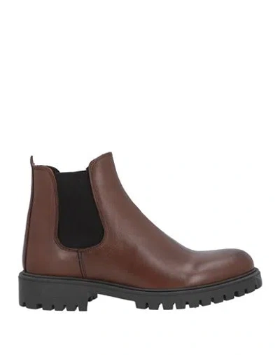 Bottega Marchigiana Man Ankle Boots Tan Size 12 Calfskin In Brown