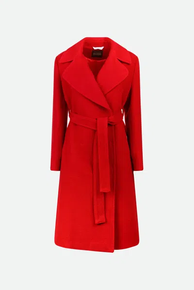 Bottega Martinese Cappotto Rosso Cintura