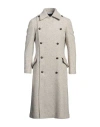 Bottega Martinese Man Coat Beige Size 40 Wool, Polyamide, Acrylic, Polyester In Gray