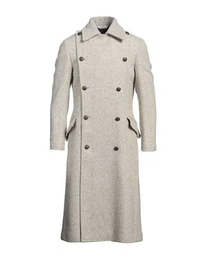 Bottega Martinese Man Coat Beige Size 40 Wool, Polyamide, Acrylic, Polyester In Gray