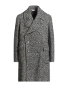 Bottega Martinese Man Coat Black Size 42 Wool, Polyamide, Acrylic, Polyester In Gray