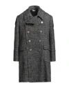 Bottega Martinese Man Coat Black Size 42 Wool, Polyamide, Acrylic, Polyester In Black