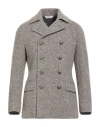 Bottega Martinese Man Coat Dark Brown Size 40 Virgin Wool, Polyamide In Brown