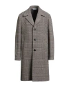 Bottega Martinese Man Coat Brown Size 40 Wool, Cotton, Synthetic Fibers, Mohair Wool, Silk In Gray