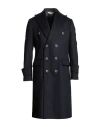 Bottega Martinese Man Coat Midnight Blue Size 42 Virgin Wool, Polyamide, Cashmere In Blue