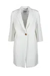 Bottega Martinese Structured White Coat With Single Button In White