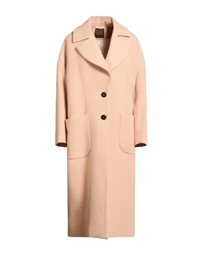 Bottega Martinese Woman Coat Apricot Size 10 Wool, Polyester, Polyamide In Multi