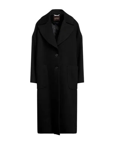 Bottega Martinese Woman Coat Black Size 8 Wool, Polyester, Polyamide