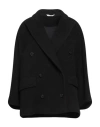 Bottega Martinese Woman Coat Midnight Blue Size 6 Wool, Polyester In Black