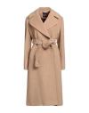 Bottega Martinese Woman Coat Camel Size 6 Wool, Polyester, Polyamide In Beige