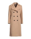 Bottega Martinese Woman Coat Camel Size 8 Wool, Polyester, Polyamide In Beige